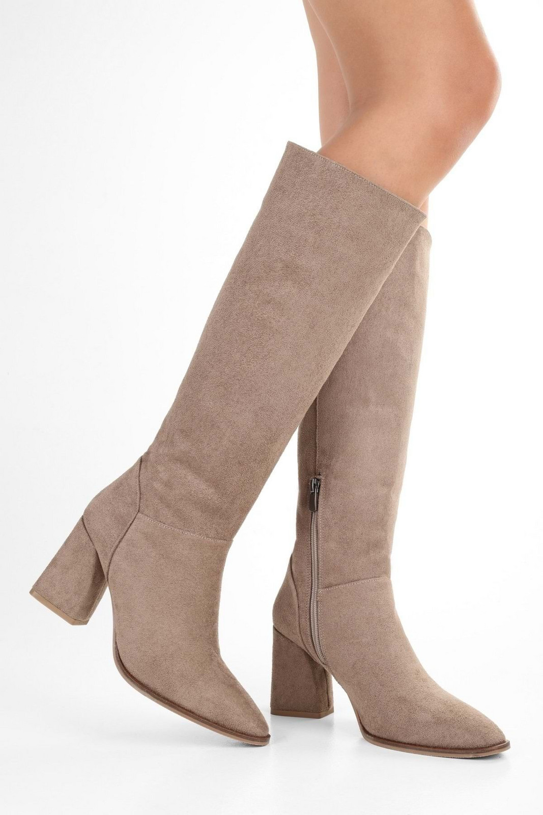 Shoeberry Women's Tiago Mink Suede Boots