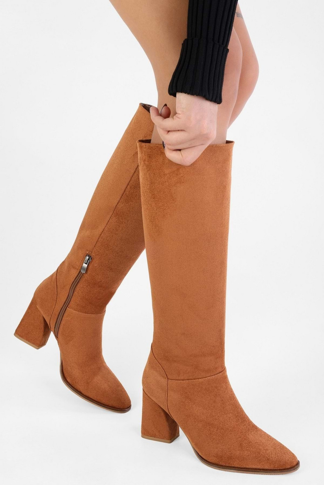 Shoeberry Women's Tiago Tan Suede Boots