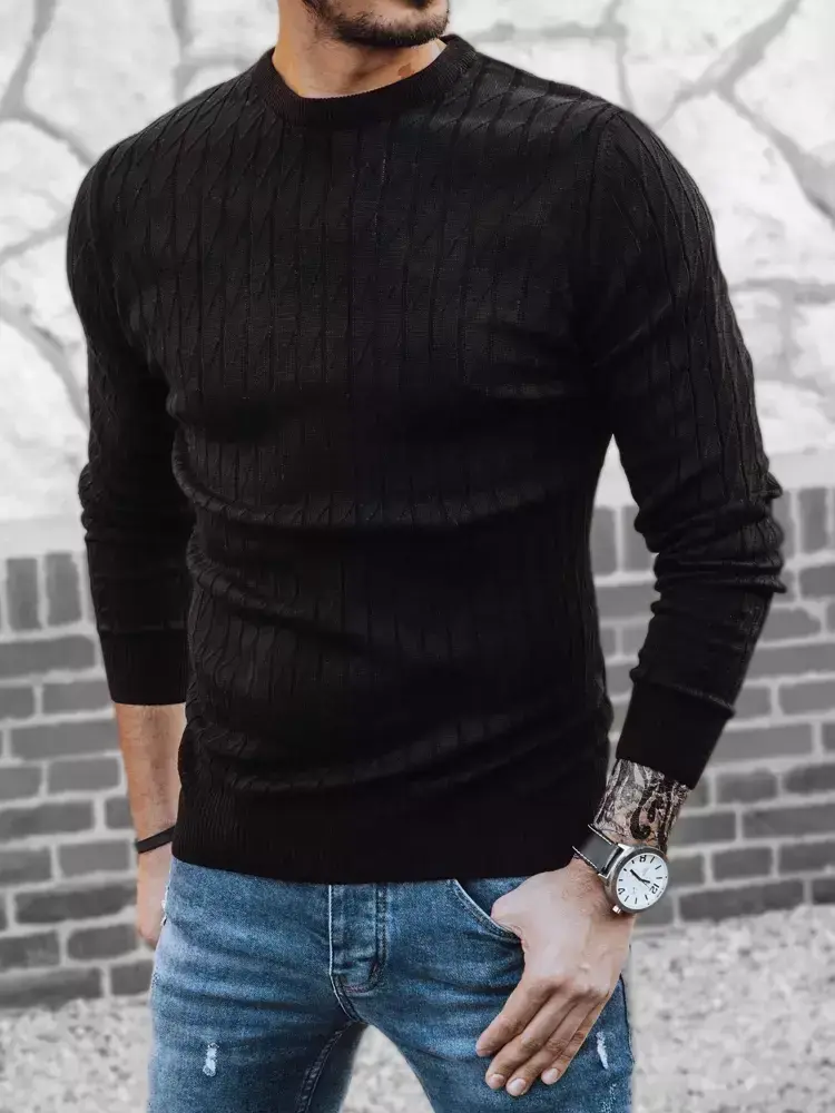 Pánsky zimný sveter Farba čierna DSTREET