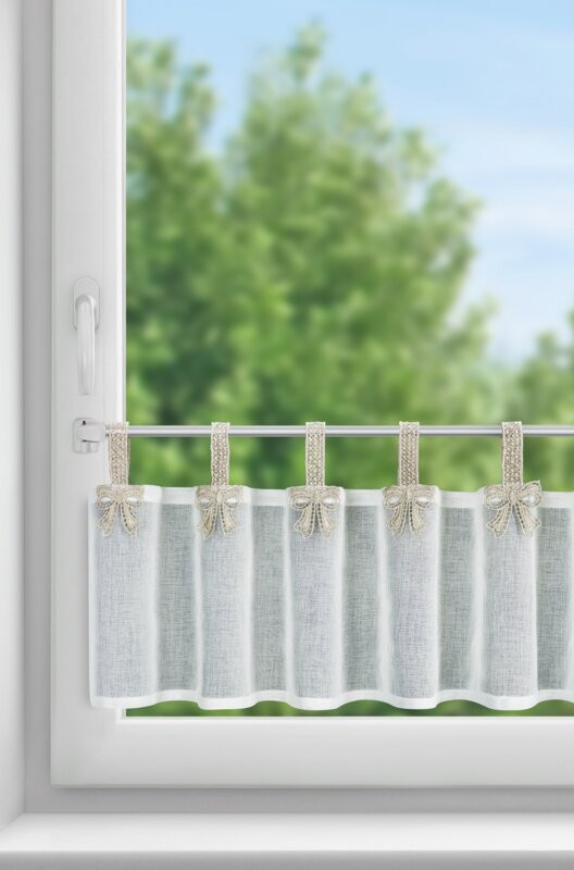 ArtFir Krátka záclona MELISA PU | biela 150 x 30 cm