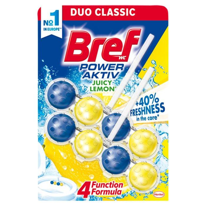 Bref Power Aktiv Lemon tuhý WC blok 2 x 50 g