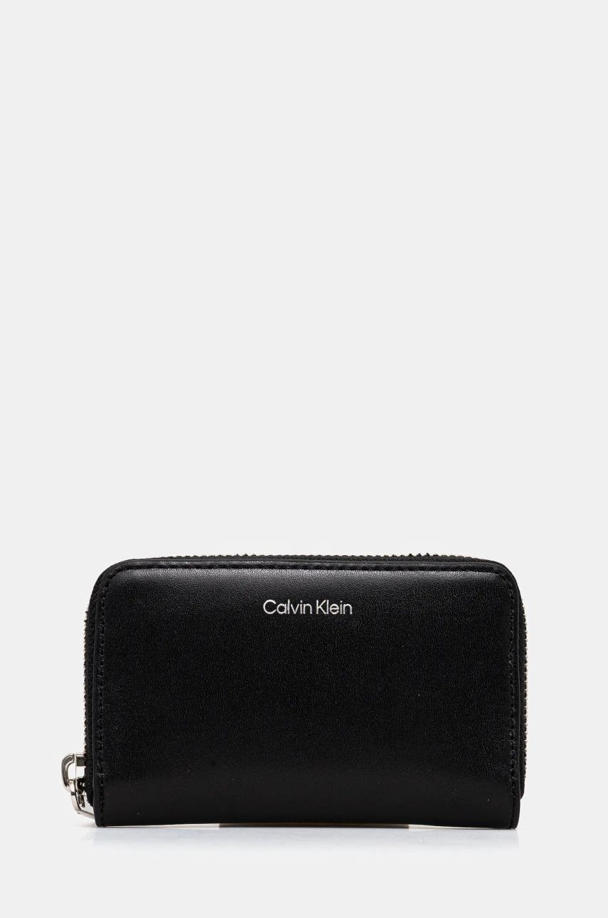 Kožená peňaženka Calvin Klein pánska, čierna farba, K50K512705
