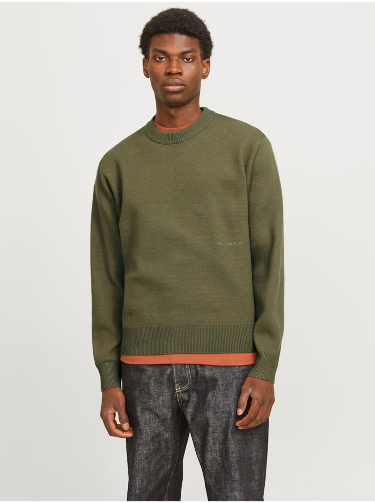 Khaki pánsky sveter Jack & Jones Vester