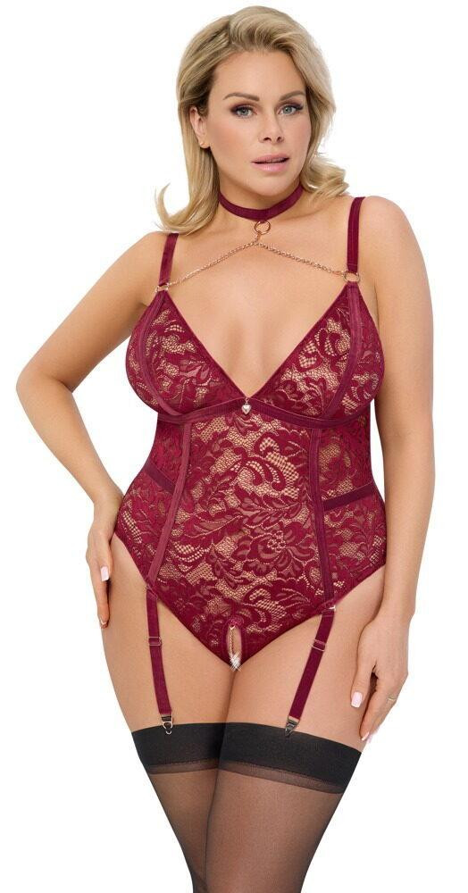 Cottelli Curves body - vínové: 2XL