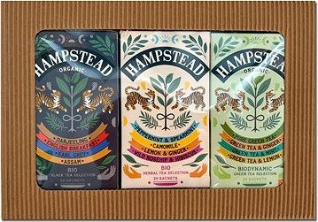 Hampstead Tea BIO Darčekový balíček selekcia bylinných, zelených a čiernych čajov 3× 20 ks