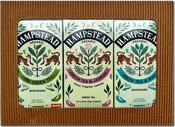 Hampstead Tea BIO Darčekový balíček výber zelených čajov 3× 20 ks