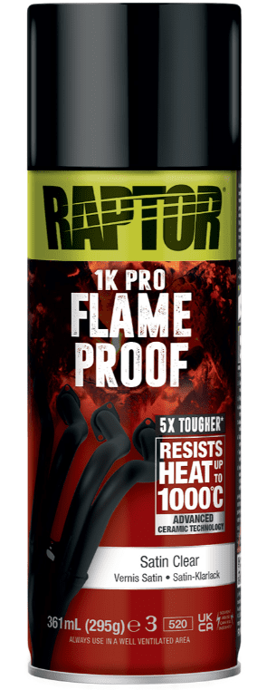 RAPTOR 1K FLAMEPROOF - Žiaruvzdorná farba v spreji (satin clear, 0,295 kg)