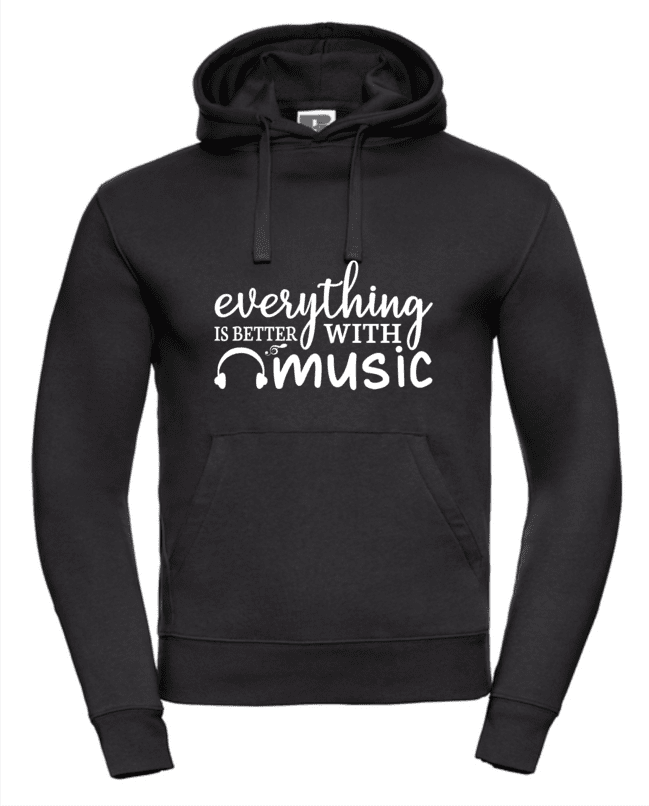 Everything is Better With Music pánska mikina čierna 2XL