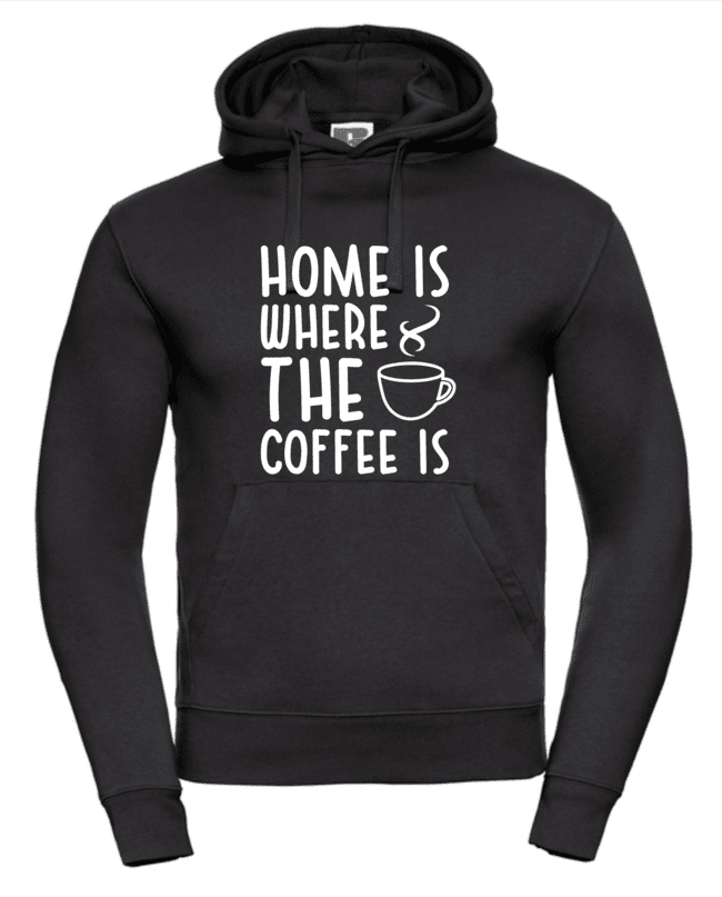 Home is where the coffee is pánska mikina čierna 2XL