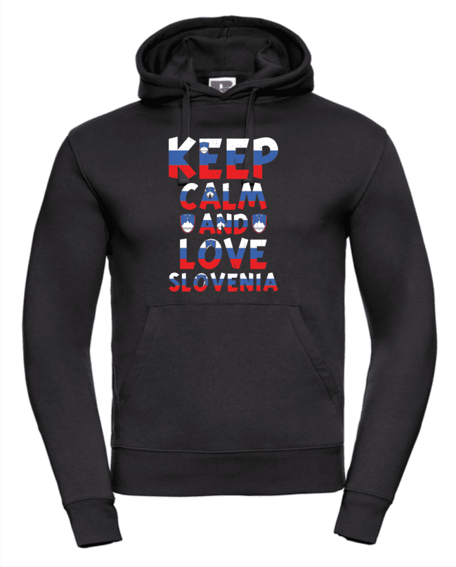 Keep calm and love Slovenia pánska mikina čierna 2XL