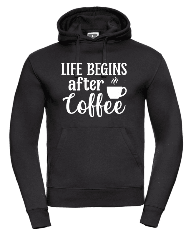 Life begins after Coffee pánska mikina čierna 2XL