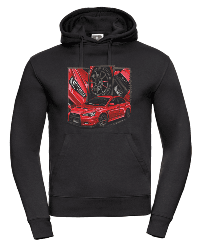 Mitsubishi Lancer EVO pánska mikina čierna 2XL
