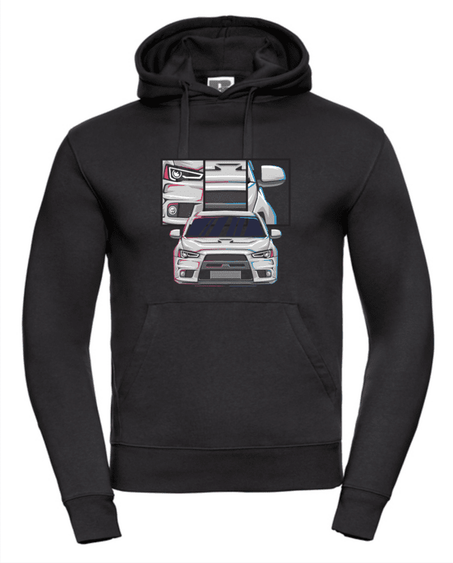 Mitsubishi Lancer EVO X pánska mikina čierna 2XL