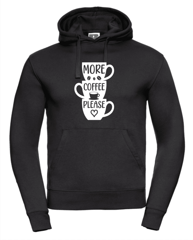 More coffee please pánska mikina čierna 2XL