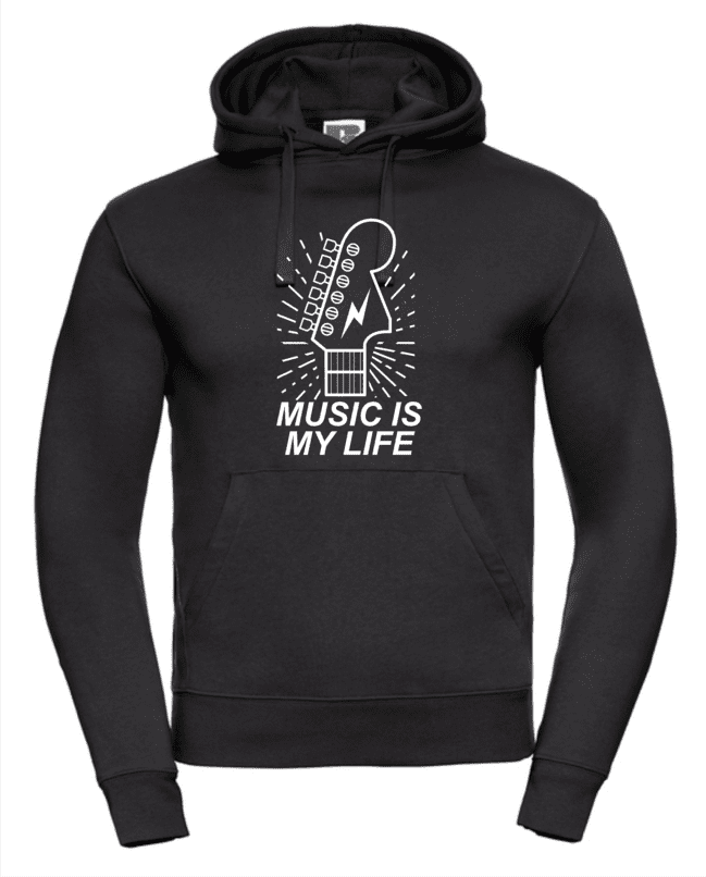Music is my life pánska mikina čierna 2XL