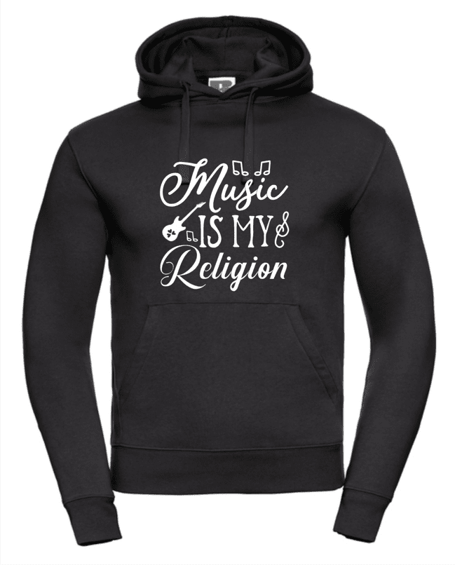 Music is my religion pánska mikina čierna 2XL