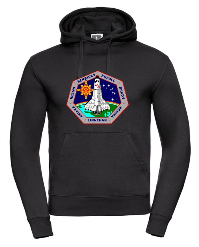 NASA badge pánska mikina čierna 2XL