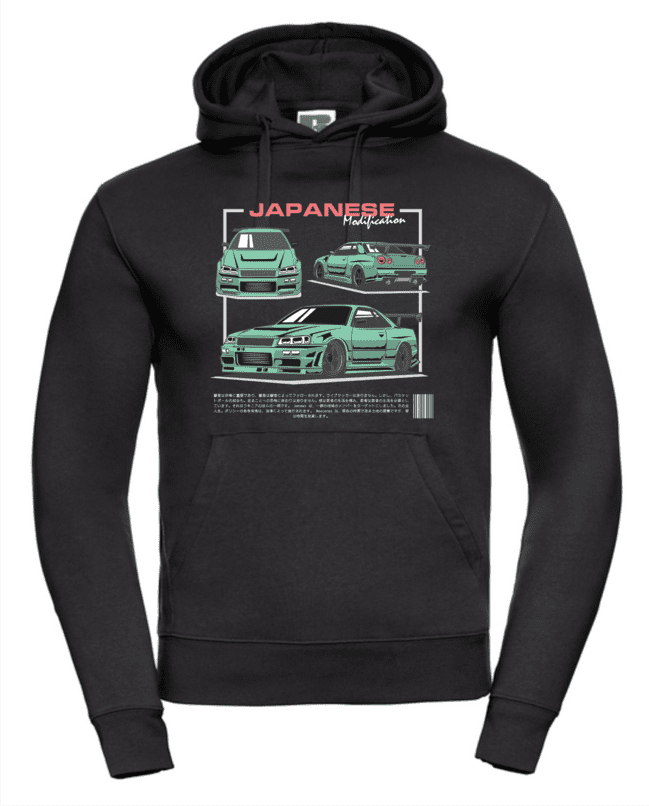 Nissan - GTR R34 pánska mikina čierna 2XL