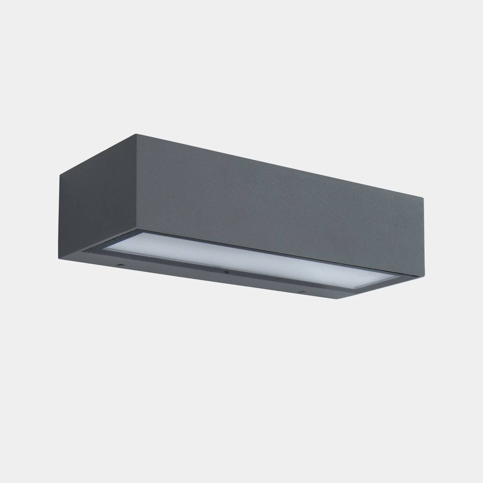 LEDS-C4 LED vonkajšie nástenné svietidlo Nemesis, sivé, šírka 19,5 cm