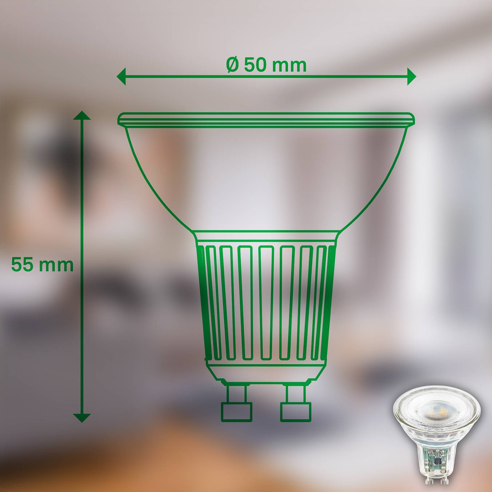 LED žiarovka s reflektorom GU10 4,7 W číra 3000K EEK A 2er