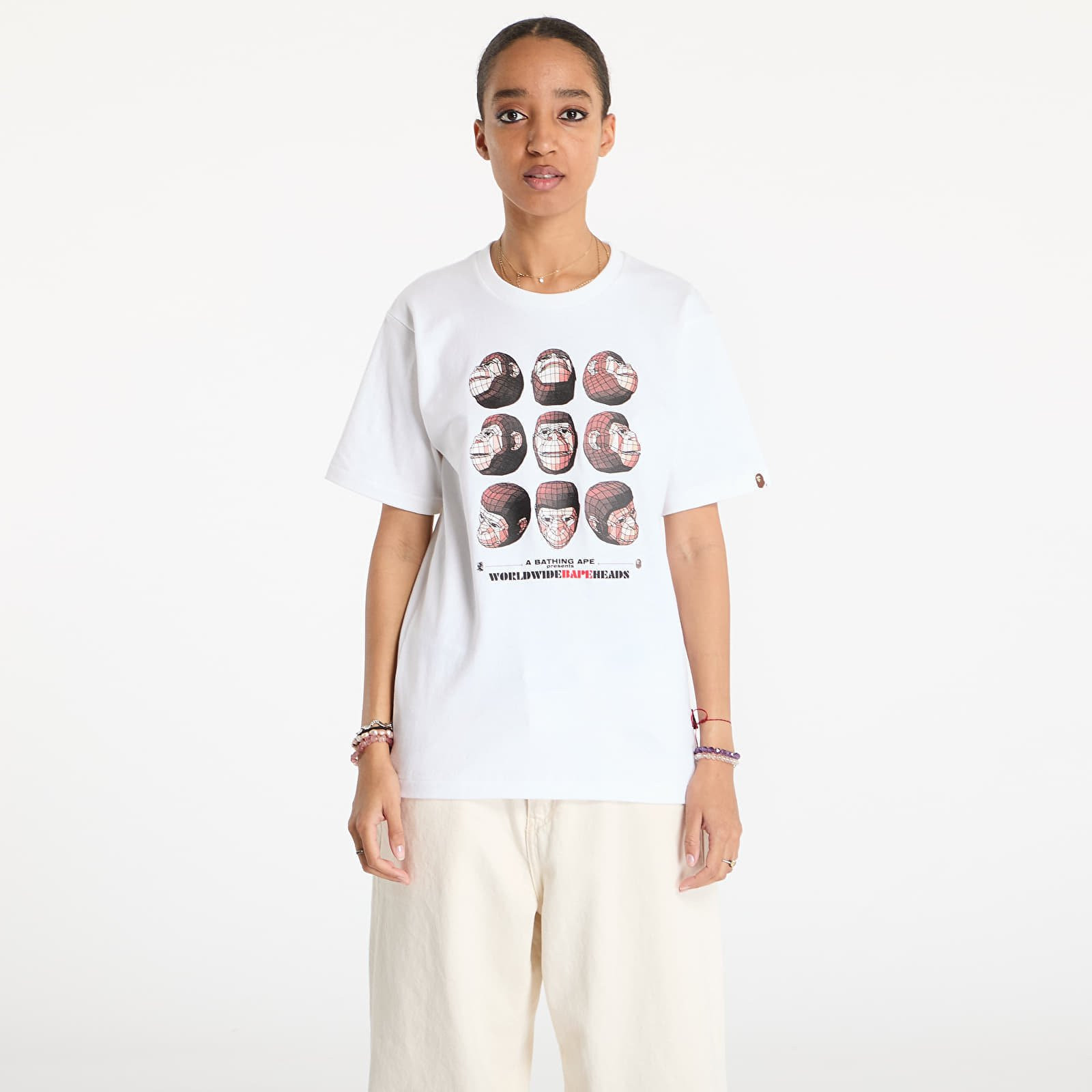 Tričko A BATHING APE Polygon Ape Head UNISEX Tee White XL