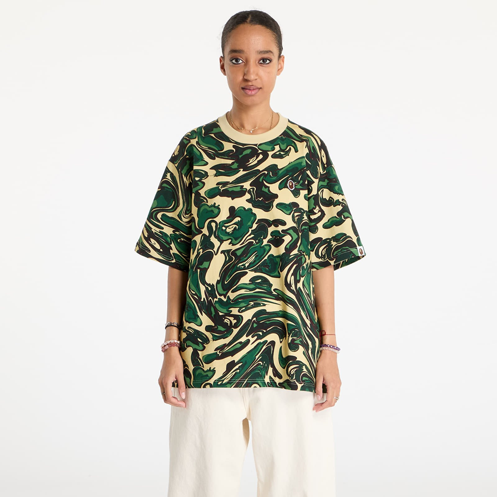 Tričko A BATHING APE Marbling Camo One Point Relaxed Fit Tee UNISEX Green L