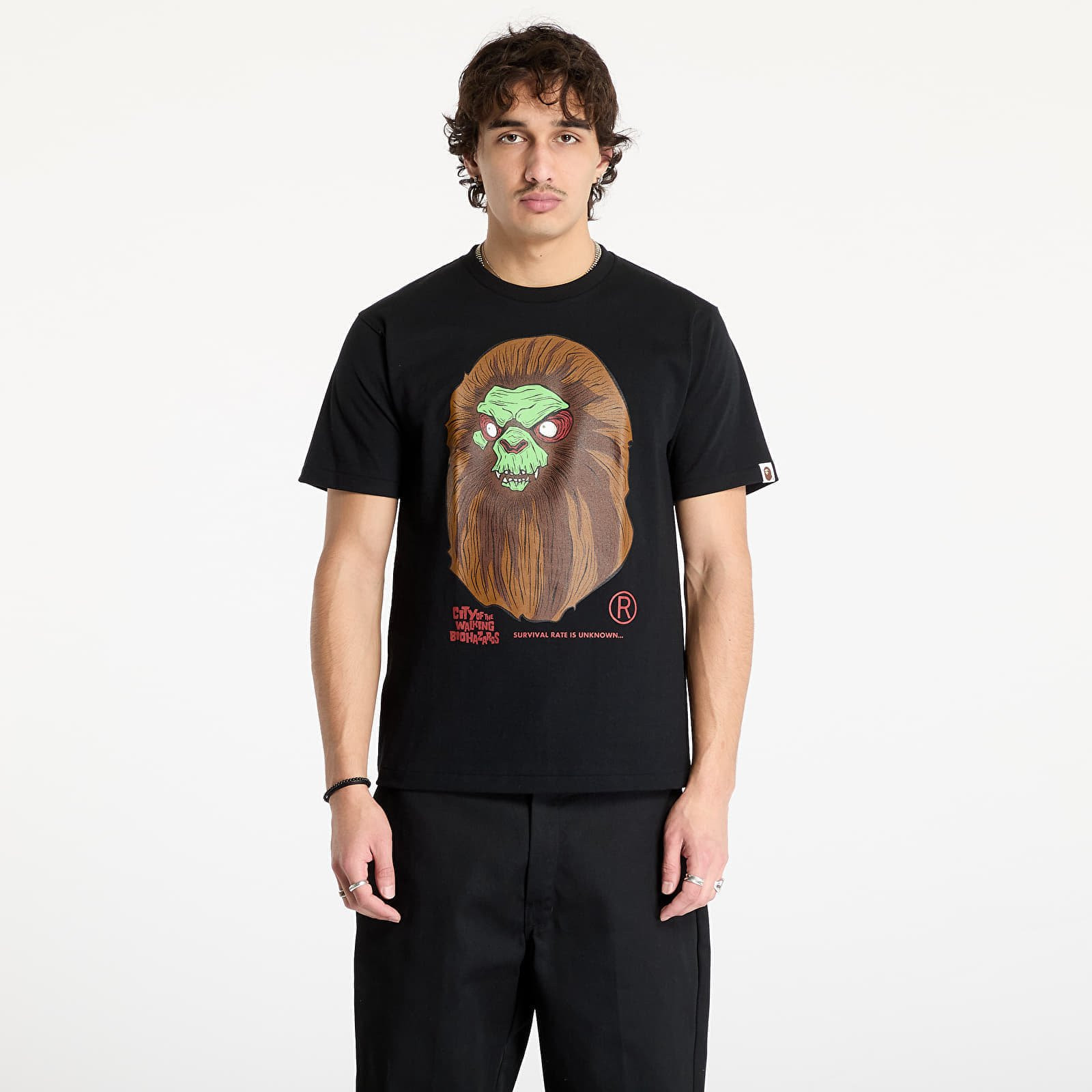Tričko A BATHING APE Bape Horror Mad Face UNISEX Tee Black L
