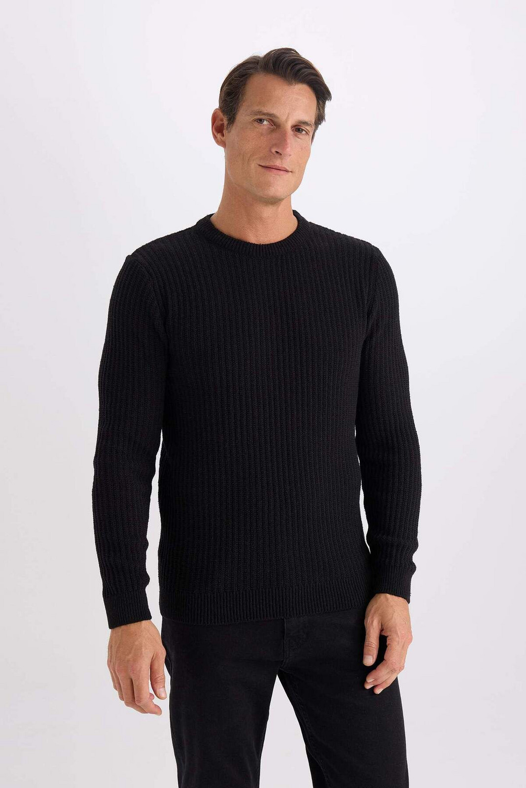 DEFACTO Standard Fit Crew Neck Textured Knitwear Sweater