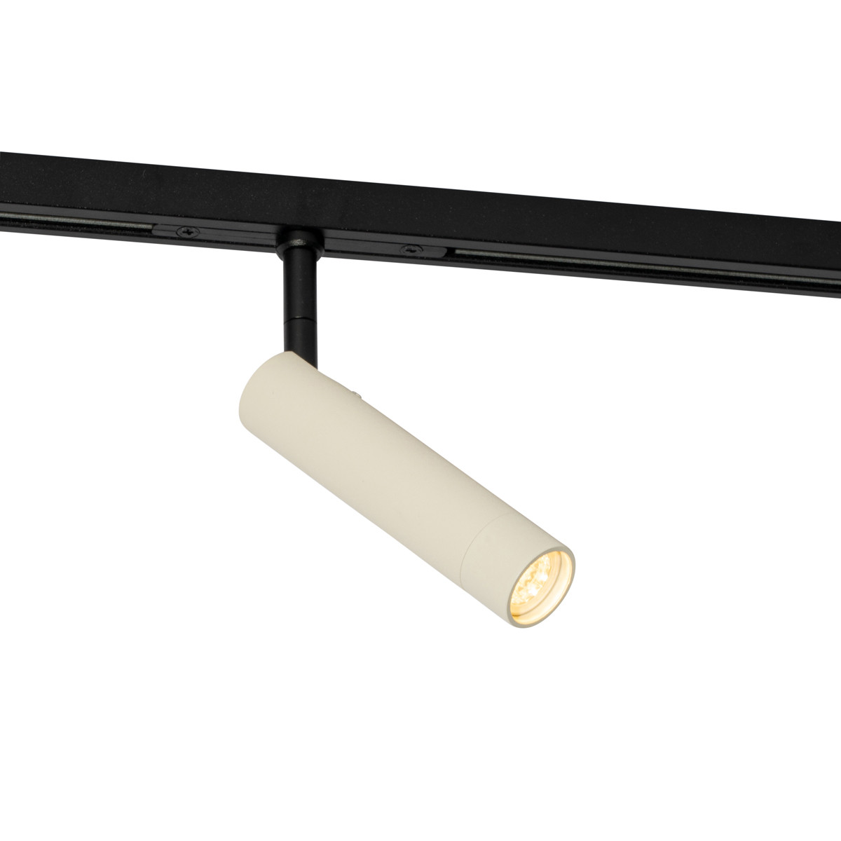 Moderne spot beige met zwart voor railsysteem 1-fase