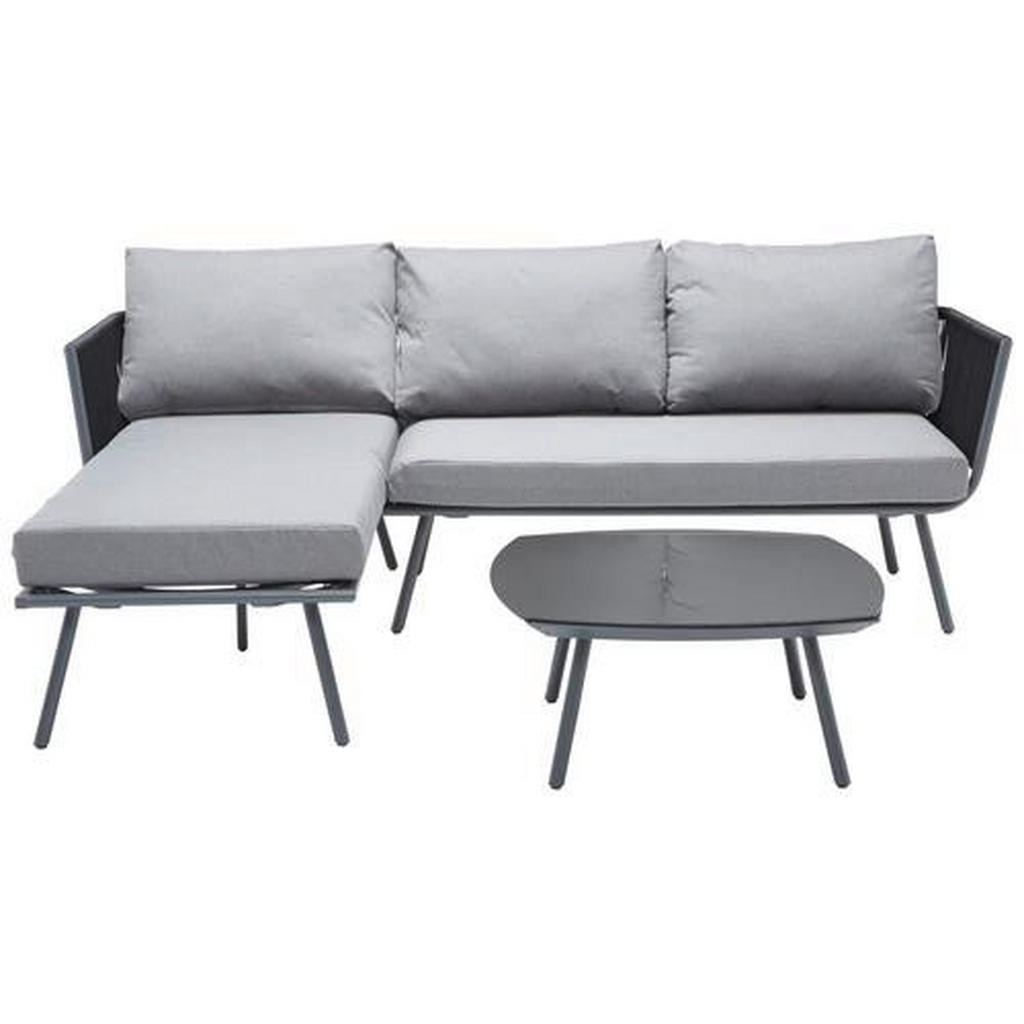 Ambia Garden TERASOVÁ SEDACIA SÚPRAVA 7-dielne, kov, sklo, textil