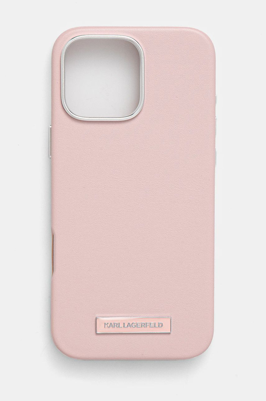 Puzdro na mobil Karl Lagerfeld iPhone 16 Pro Max 6.9 ružová farba, KLHMP16XPGMSRPP