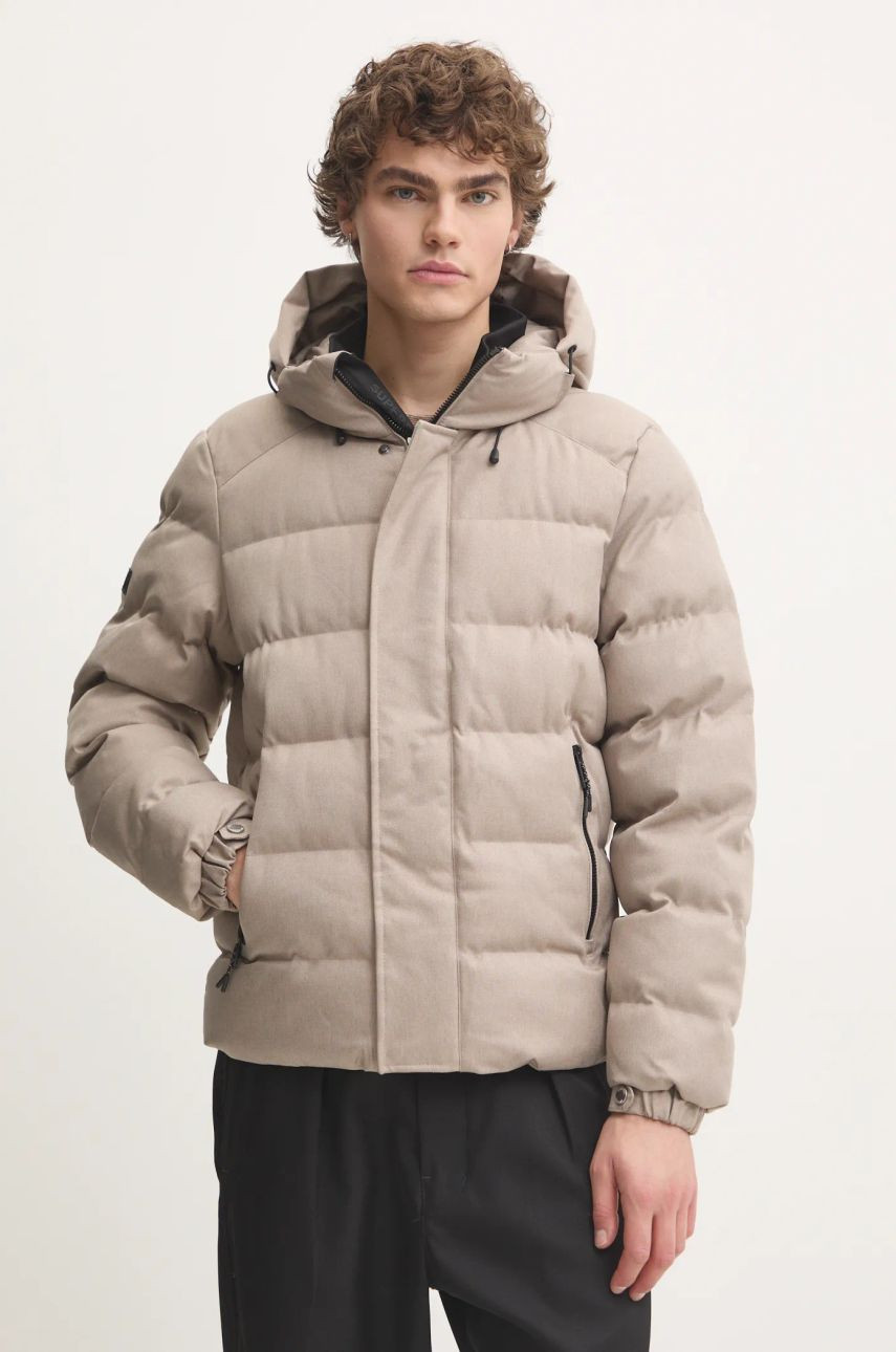 Bunda Superdry pánska, béžová farba, zimná, M5011898A-B1V