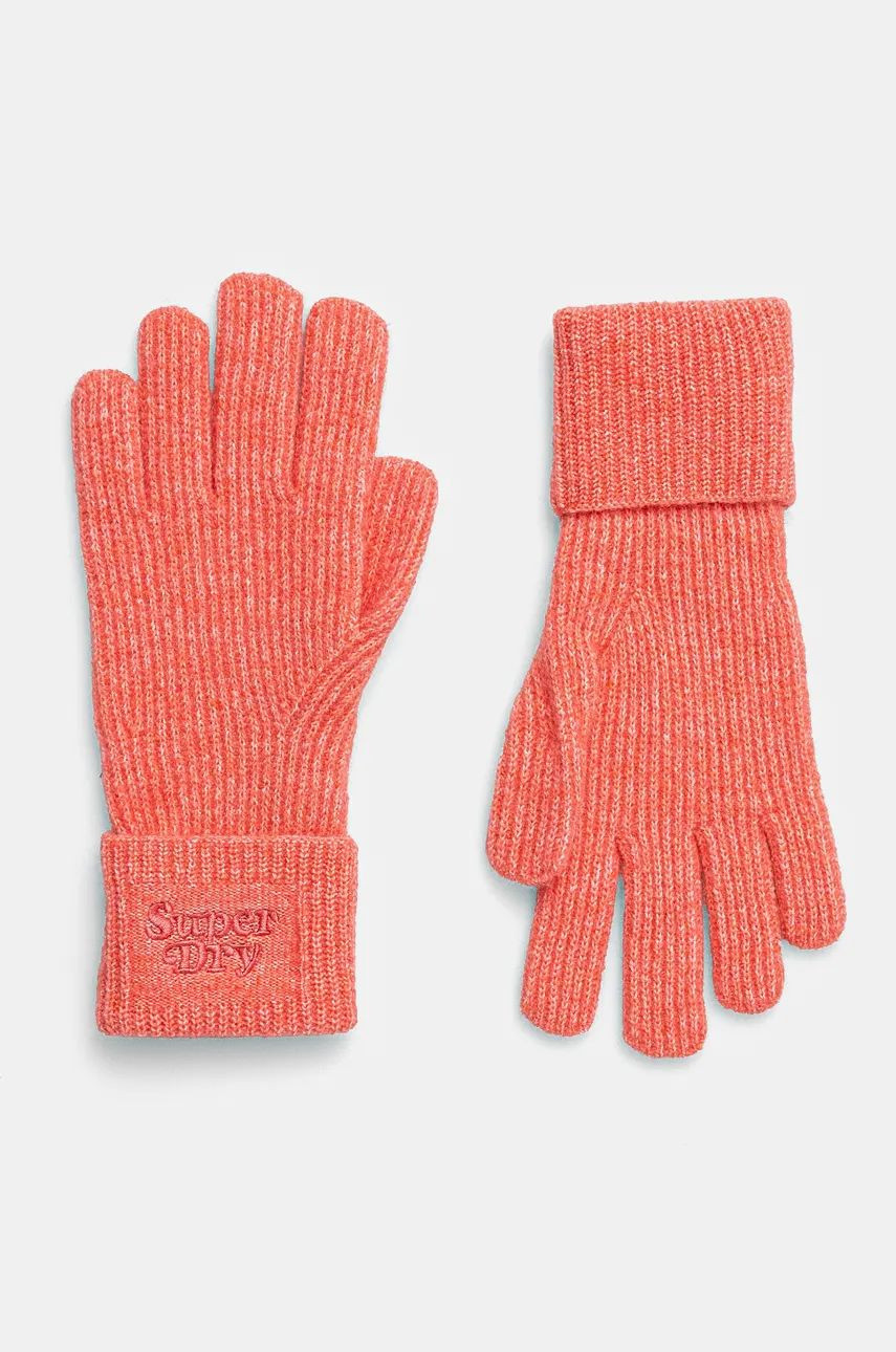 Rukavice s prímesou vlny Superdry oranžová farba, Y9310077A-OU3