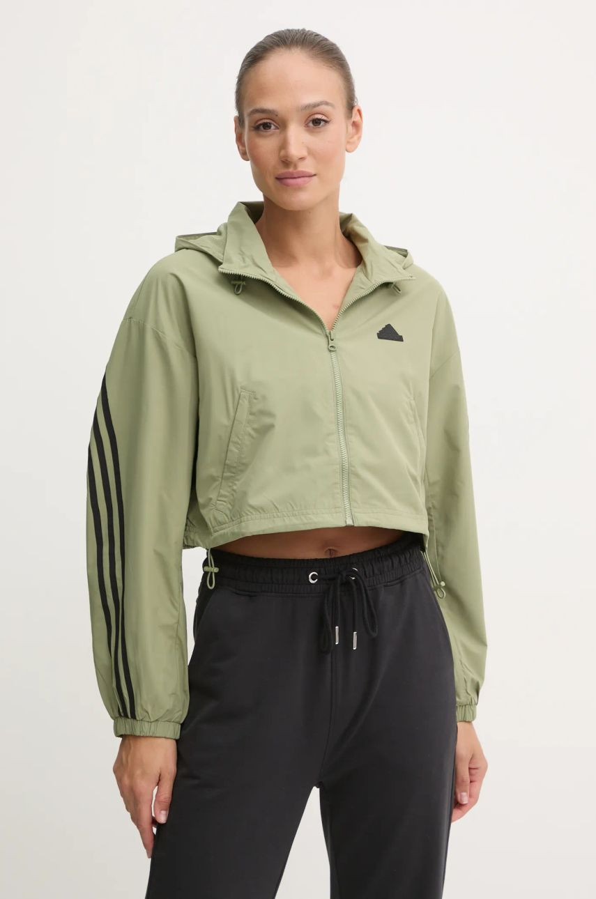 Bunda adidas Future Icons dámska, zelená farba, prechodná, IW7705