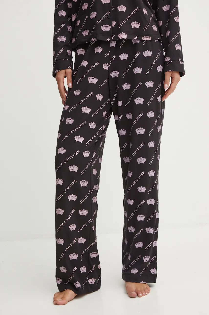 Pyžamové nohavice Juicy Couture NOLAN PYJAMA BOTTOMS dámske, čierna farba, JCLPB224502