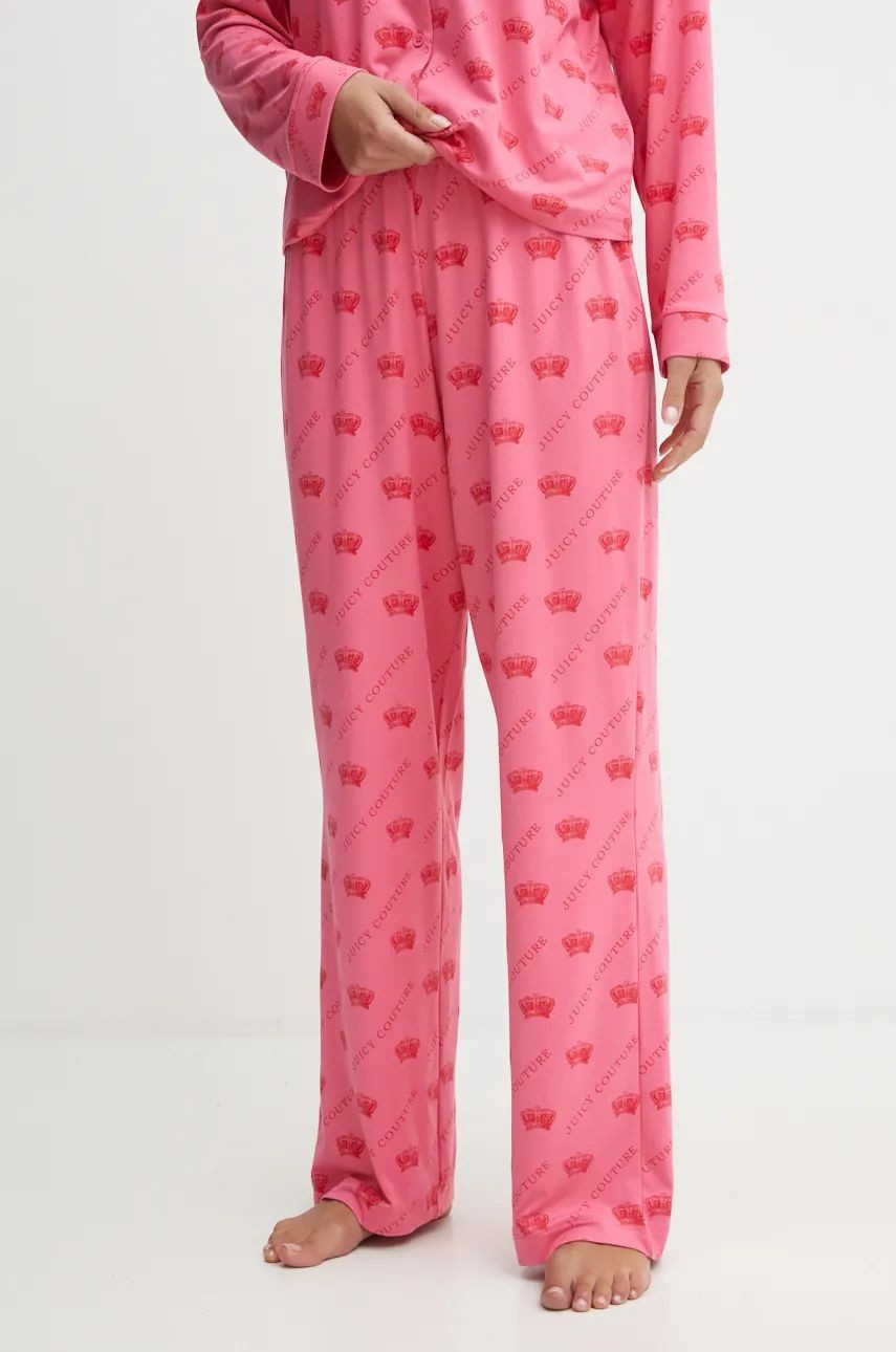 Pyžamové nohavice Juicy Couture NOLAN PYJAMA BOTTOMS dámske, ružová farba, JCLPB224502