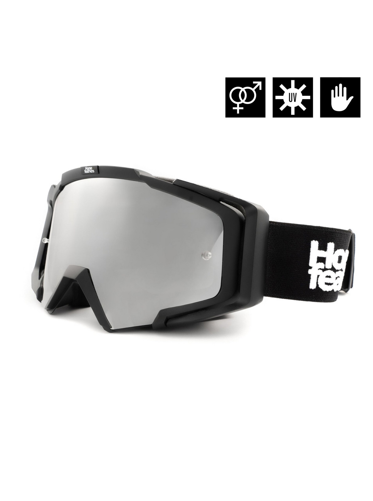 MTB okuliare Patriot - black/mirror silver Horsefeathers