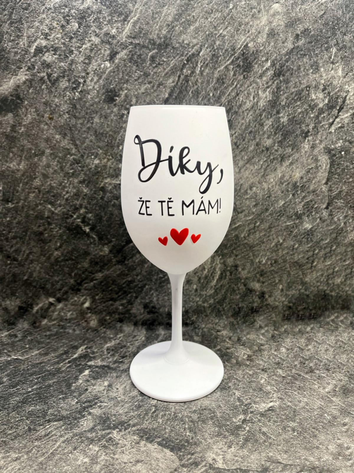 ĎAKUJEM, ŽE ŤA MÁM - pohár na biele víno 350 ml UNI