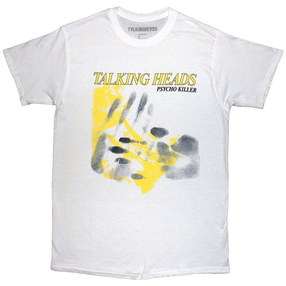 Talking Heads tričko Psycho Killer Hands Biela S