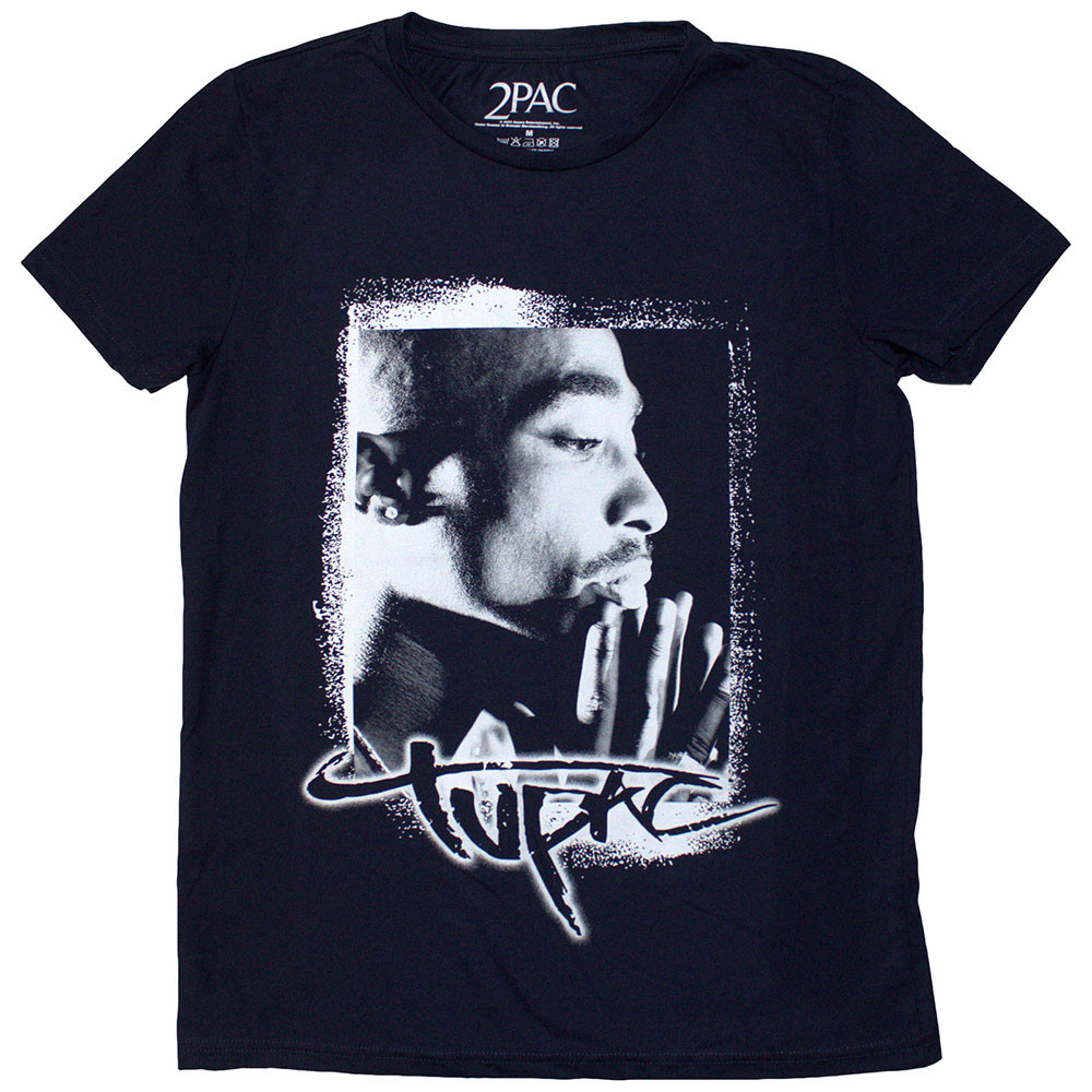 2Pac tričko Spray Photo Modrá S