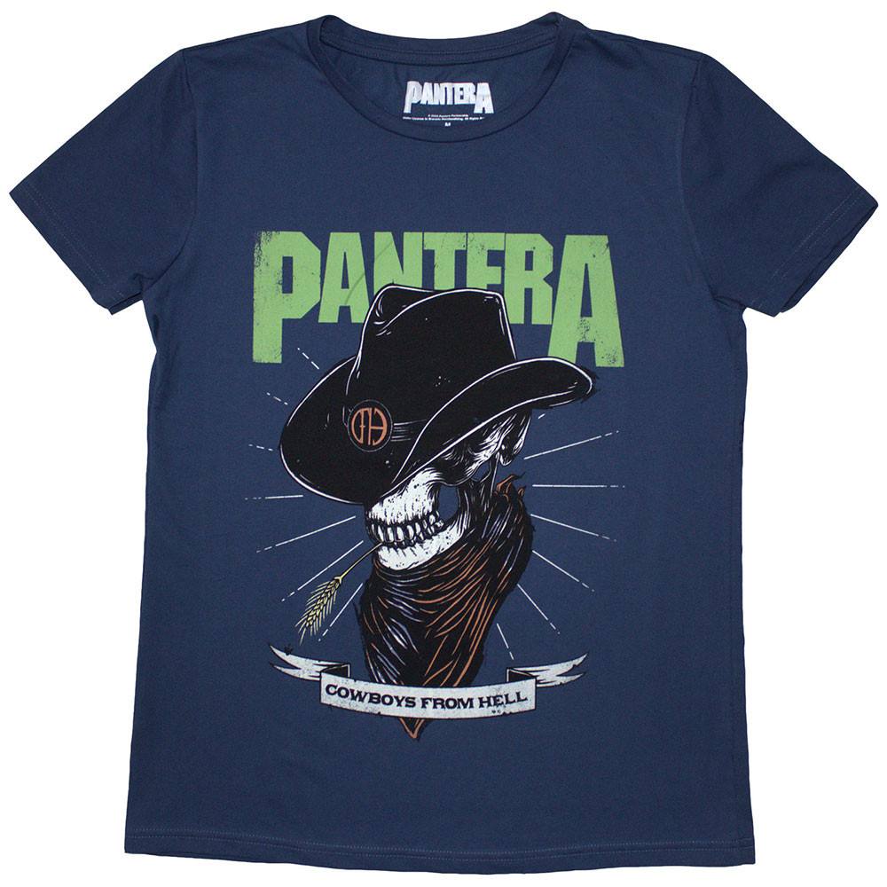 Pantera tričko Skeleton Cowboy Modrá S