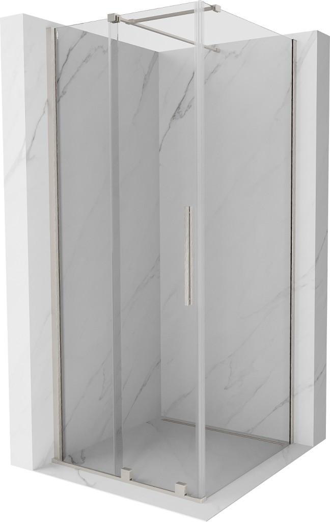 MEXEN/S - Velár sprchovací kút, posuvné dvere 110 x 110 cm, transparent, nikel kefovaná 871-110-110-01-97