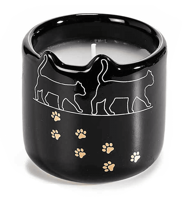 Sviečka s keramickou mačkou - 4 varianty Farba: kočičky a tlapky