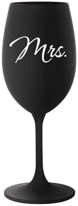 MRS. - čierny pohár na víno 350 ml