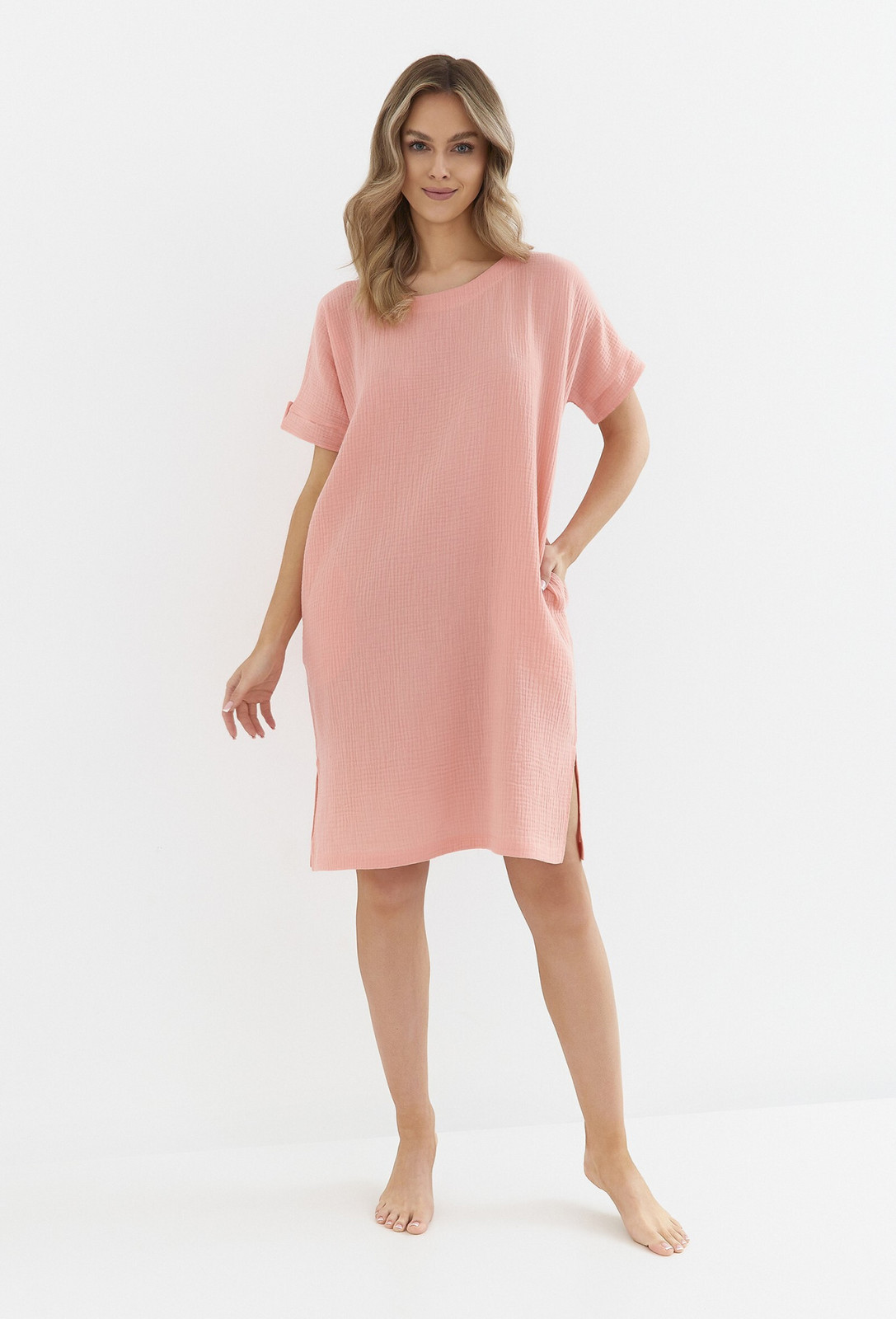 Dámska nočná košeľa Cana 134 kr/r Muslin S-XL meruňka M