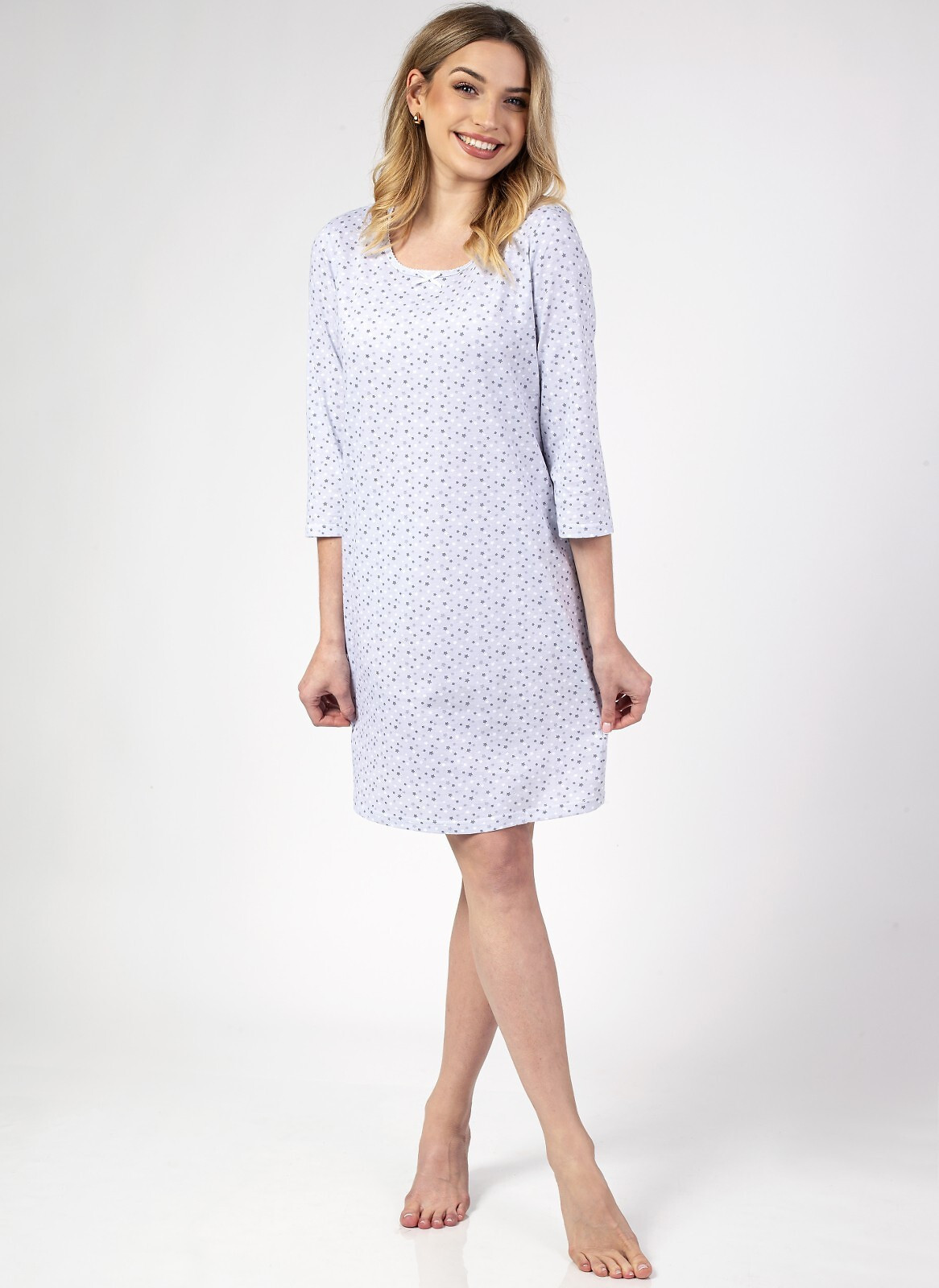 Dámska nočná košeľa Regina 143 3/4 M-XL Z25 modrá XL