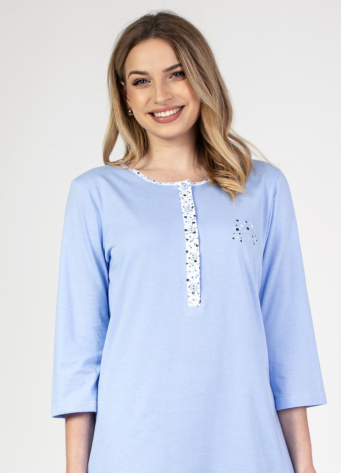 Dámska nočná košeľa Regina 139 3/4 2XL-3XL Z25 tmavě modrá XXL