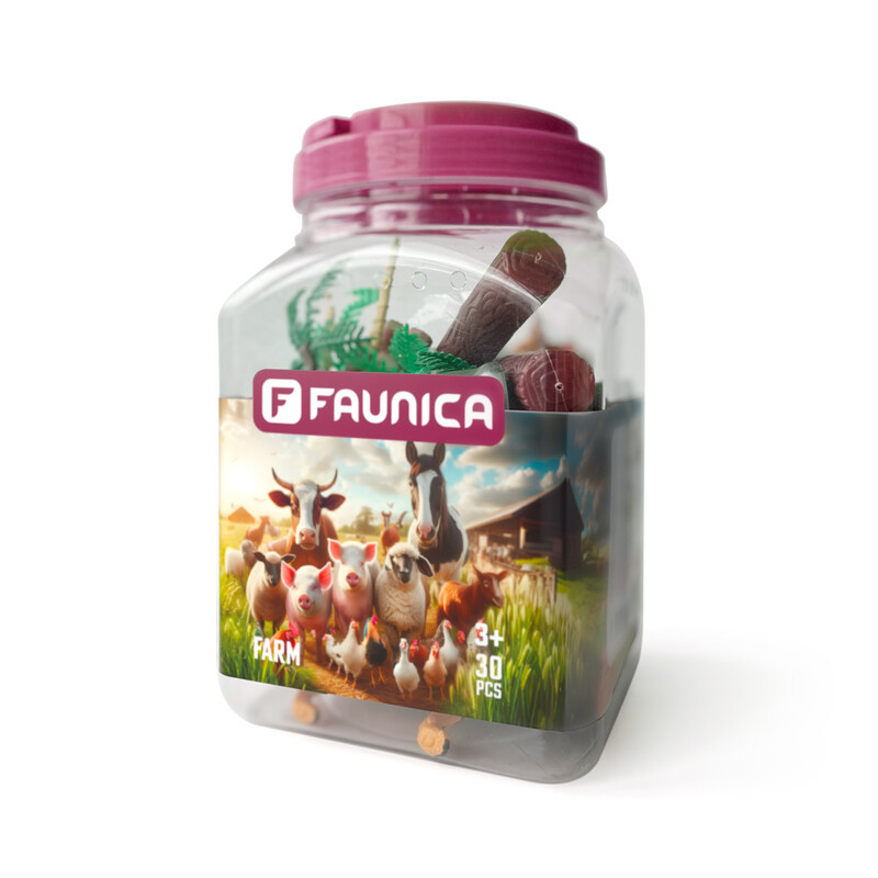 FAUNICA - Zvieratká figúrky sada v MEGA tube - Farma
