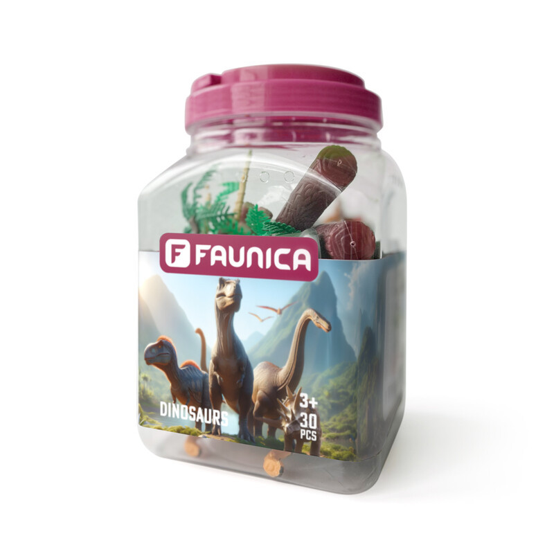FAUNICA - Zvieratká figúrky sada v MEGA tube - Dinosaury
