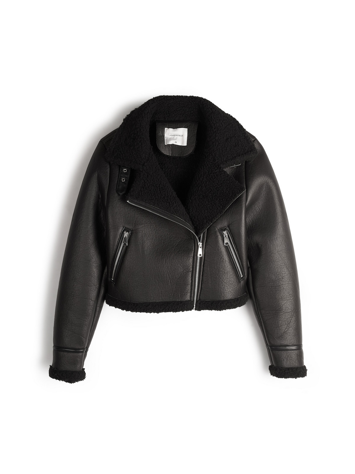 GATE Koženková bunda s podšívkou z umelej kožušiny